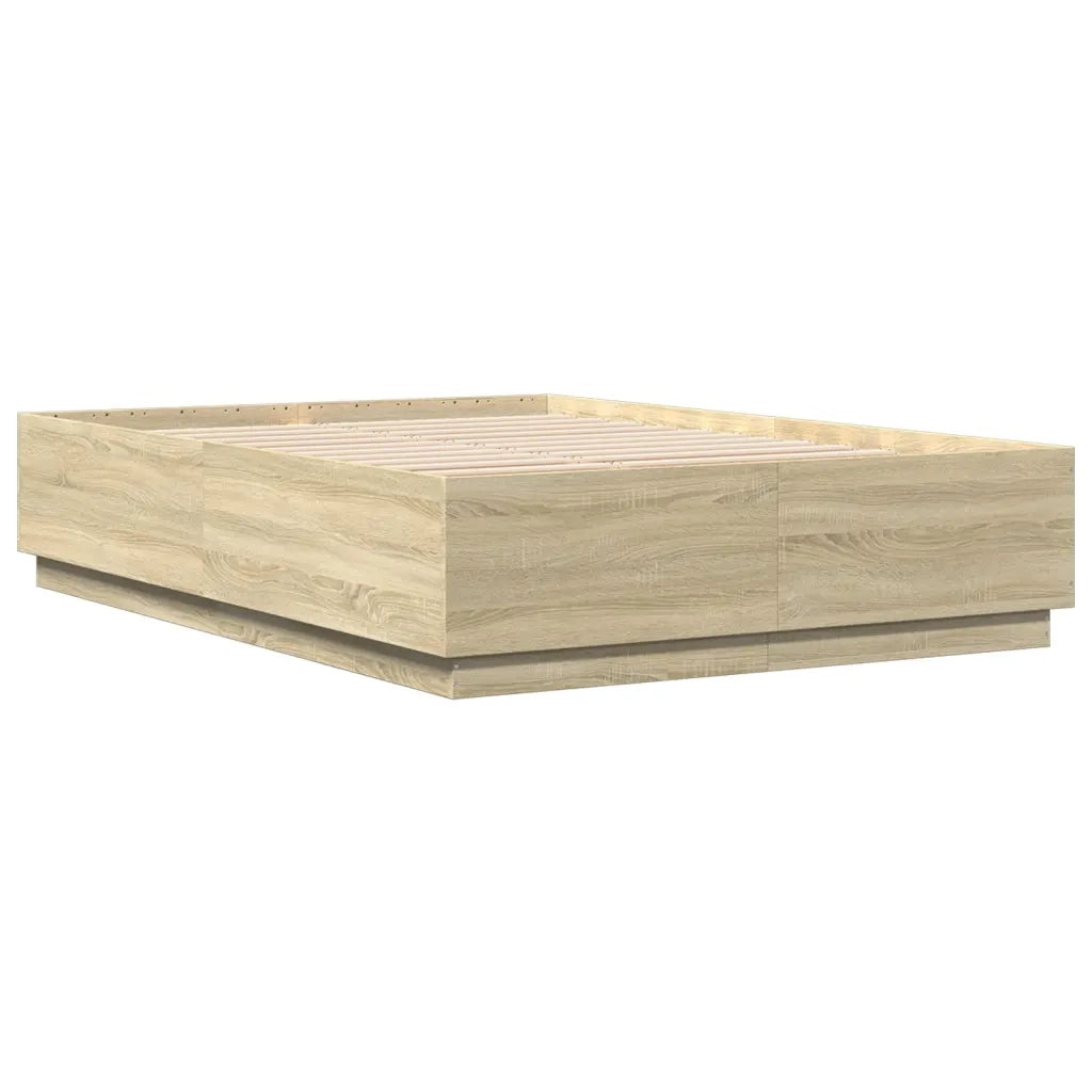 Giroletto Luci LED Rovere Sonoma 160x200 cm Legno Multistrato