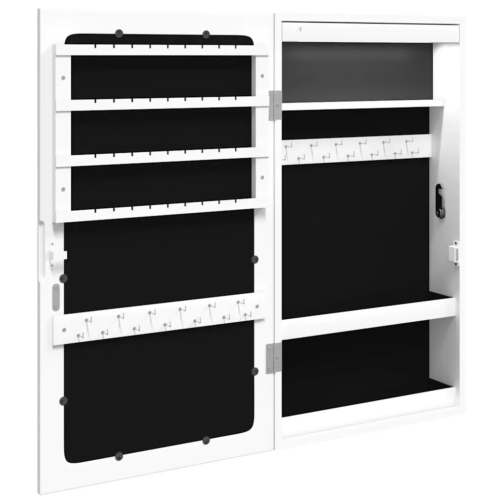 Armadio Portagioie a Specchio con Luci LED a Parete Bianco CFW2308228