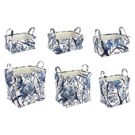 Set 2 Portaoggetti Plastica Bianco Blu Moderno da Interno - RALORA