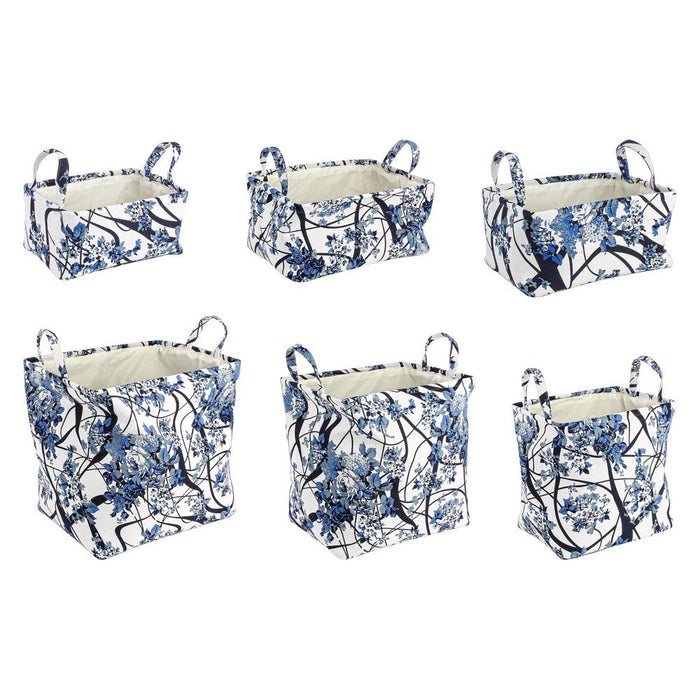 Set 2 Portaoggetti Plastica Bianco Blu Moderno da Interno - RALORA