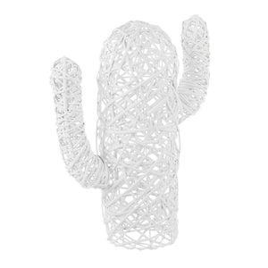 Set 4 Cactus Decorativi Fibre Naturali Bianchi Moderni H55 cm - MIRDOR