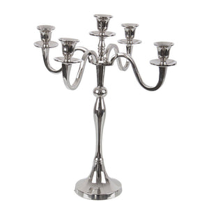 Candelabro Alluminio Argentato Classico da Interno H43 cm - LYRIS