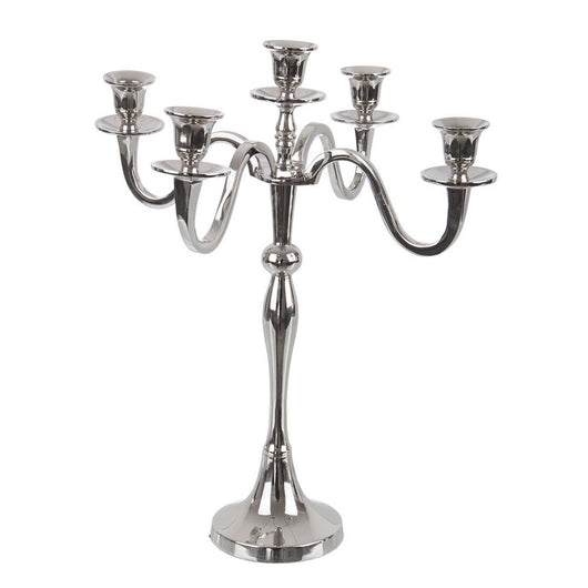 Candelabro Alluminio Argentato Classico da Interno H43 cm - LYRIS