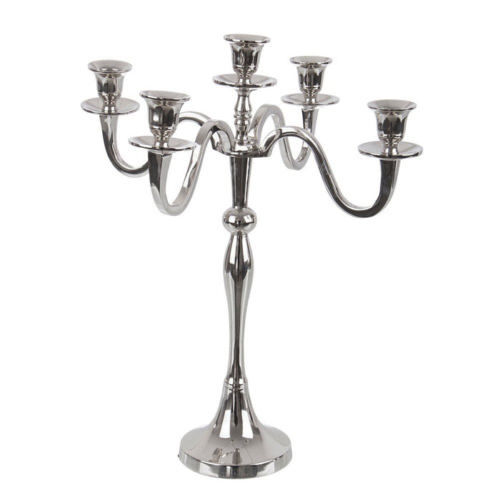 Candelabro Alluminio Argentato Classico da Interno H43 cm - LYRIS