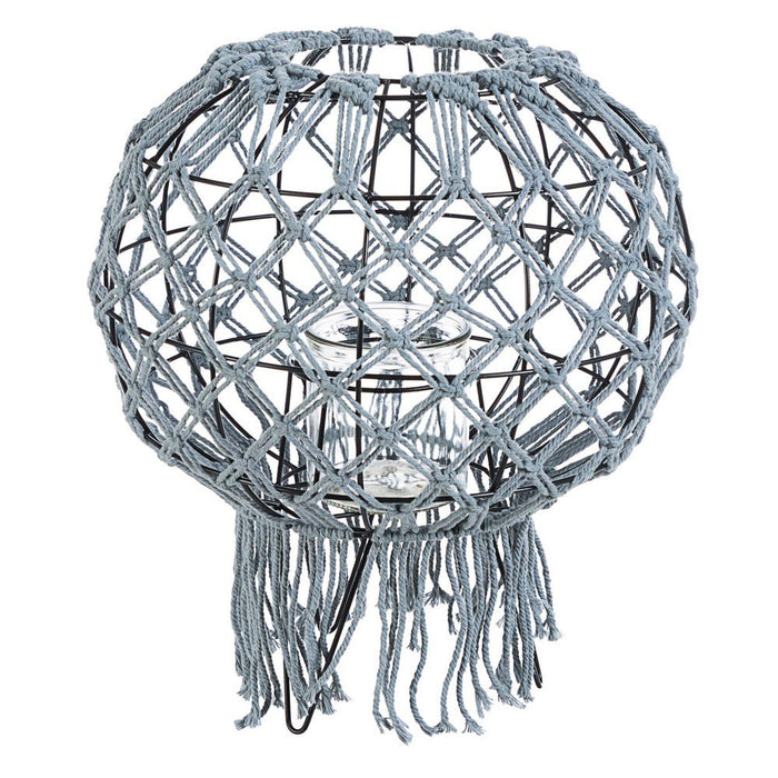 Lanterna in Corda Verde Boho da Interno H38 cm - EVARIS Colore: Grigio