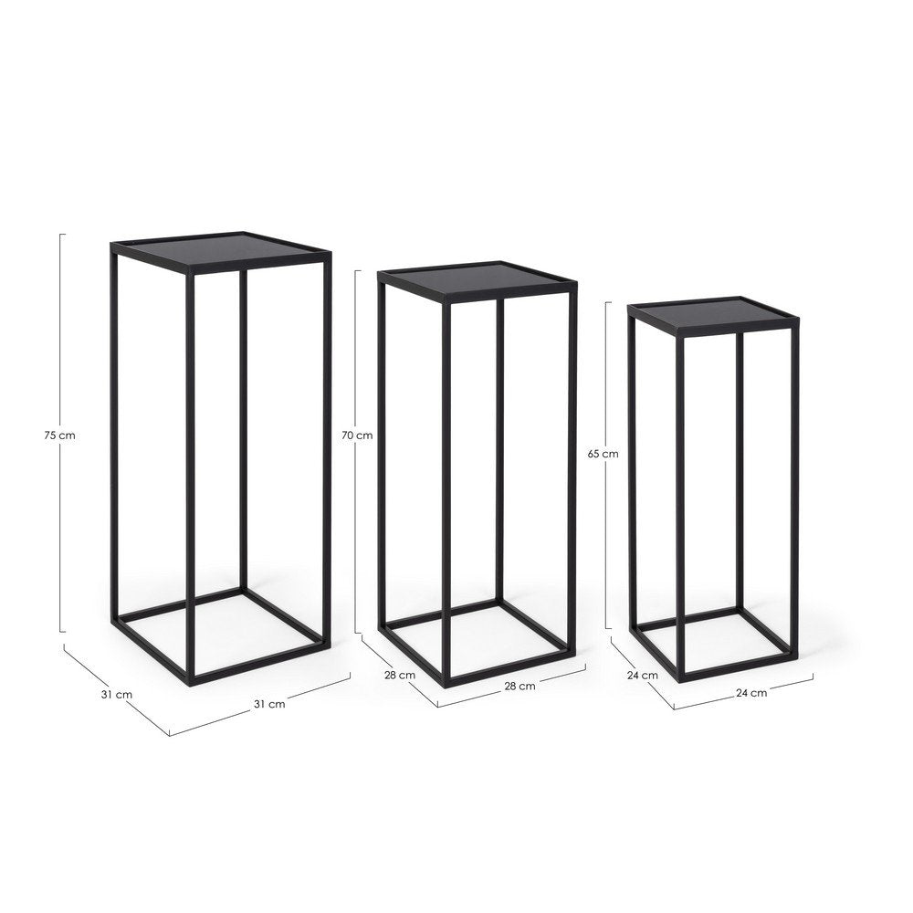 Tavolini Acciaio Nero Moderni da Interno - ZOEY