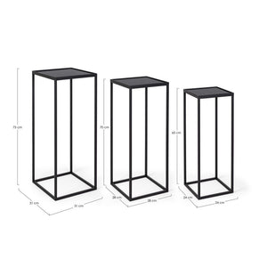 Tavolini Acciaio Nero Moderni da Interno - ZOEY