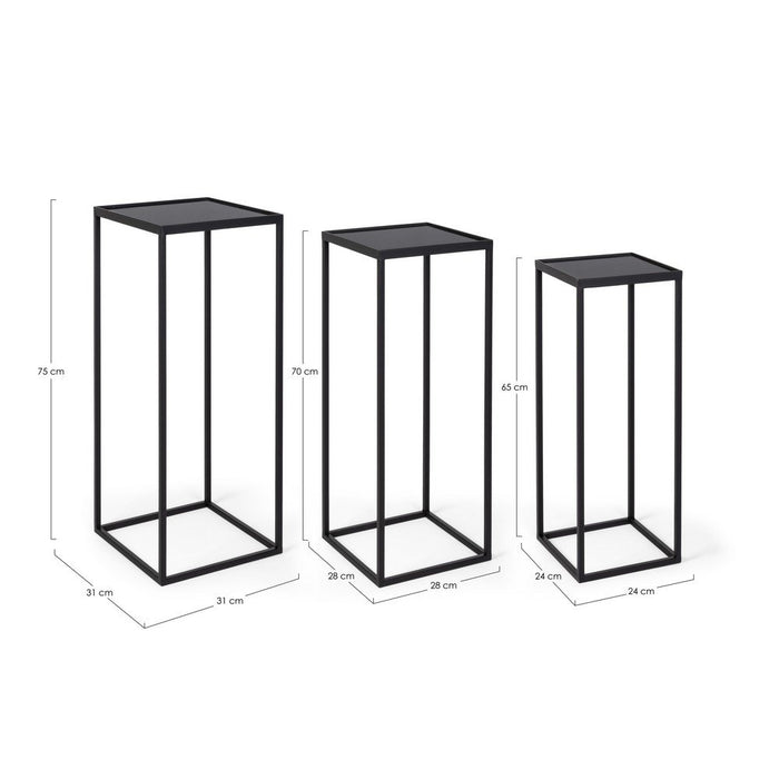 Tavolini Acciaio Nero Moderni da Interno - ZOEY