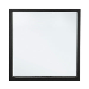 Specchio Legno Nero Moderno da Parete 52x52 cm - YOUNG