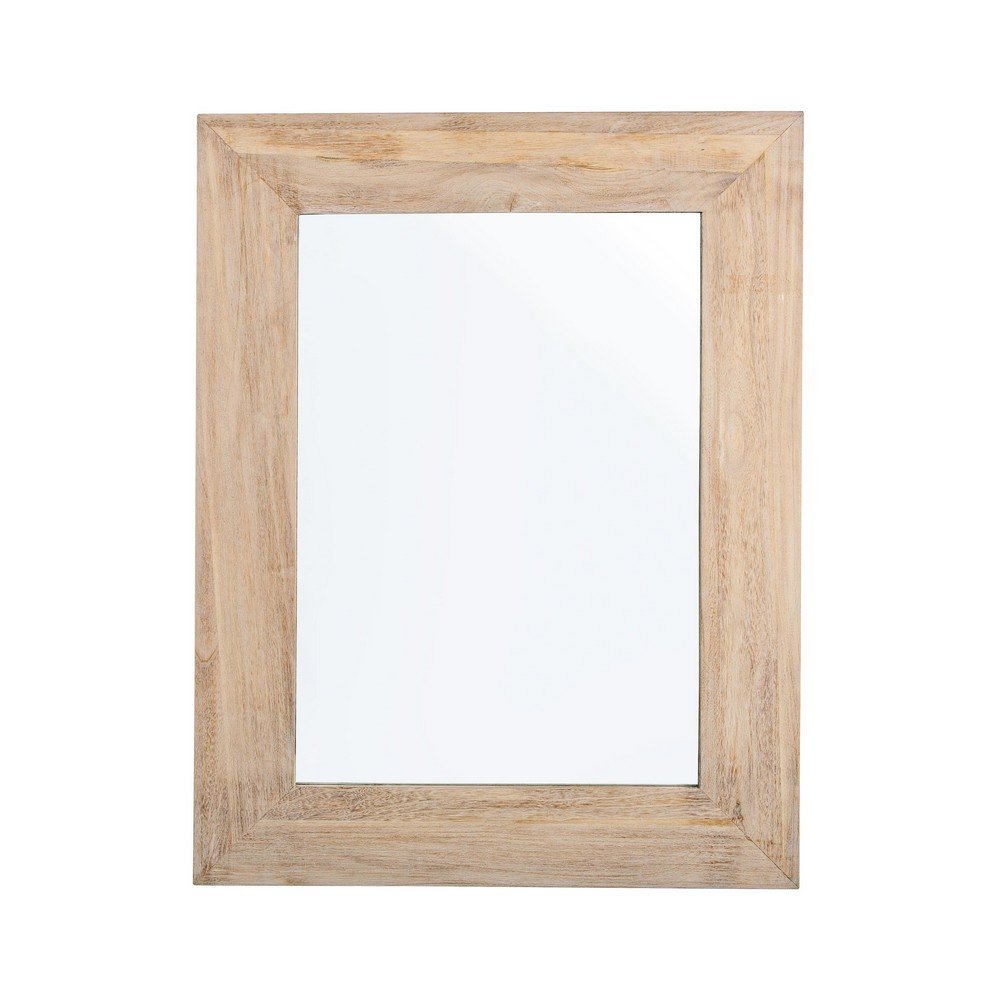 Specchio Rettangolare Legno Naturale Rustico da Parete 72x92 - YOUNG