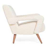 Poltrona Bouclé Bianca Scandinava da Interno - YASMIN