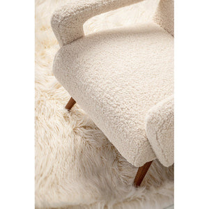 Poltrona Bouclé Bianca Scandinava da Interno - YASMIN