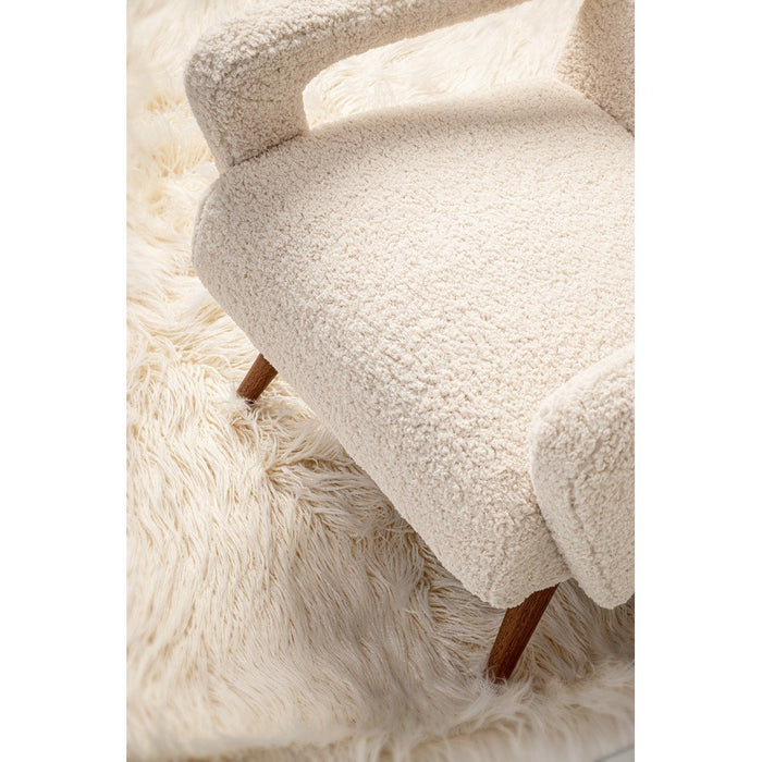 Poltrona Bouclé Bianca Scandinava da Interno - YASMIN