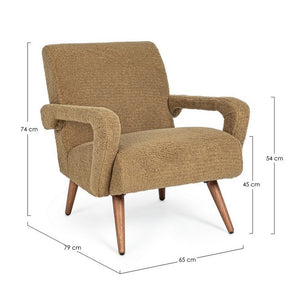 Poltrona Tessuto Bouclé Marrone Scandinavo da Interno - YASMIN