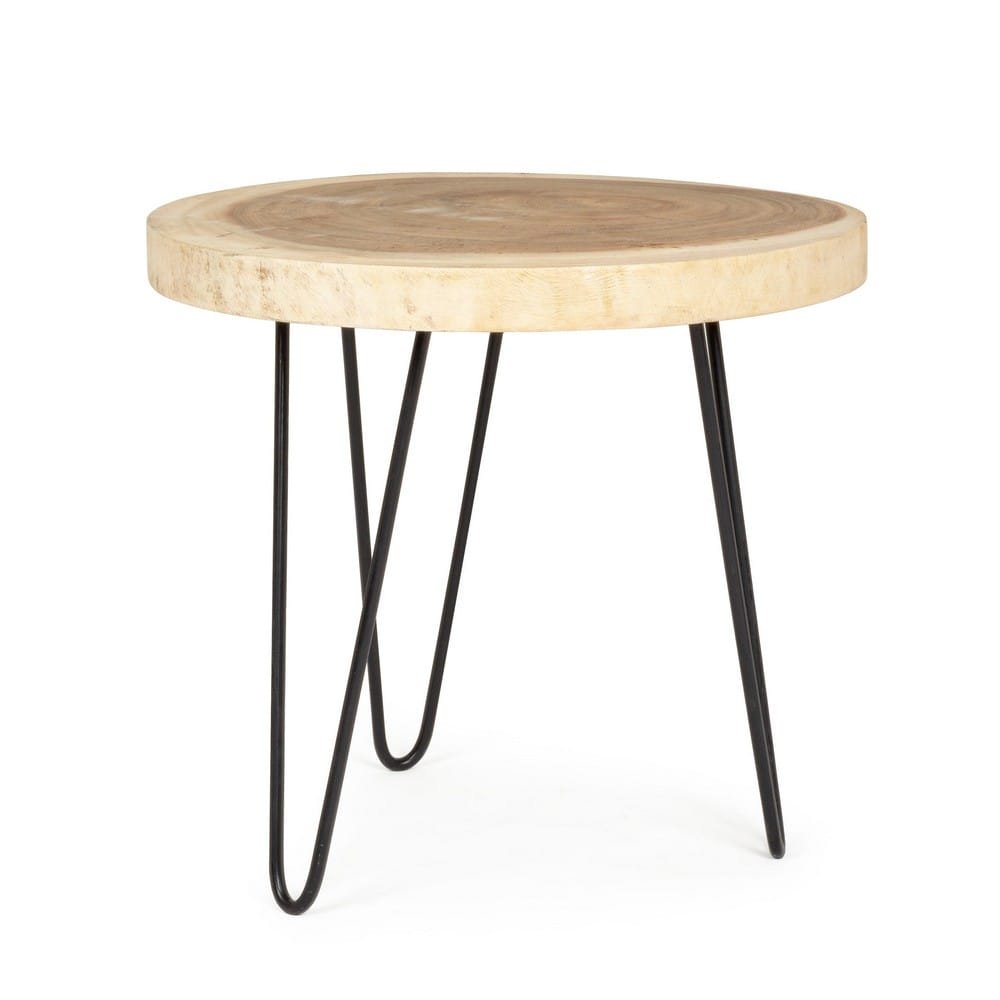 Set 2 Tavolini Legno Nero Industriale da Interno 56 cm - WOODSTOCK