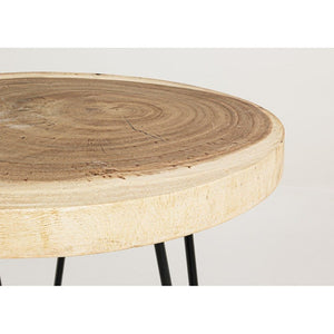 Set 2 Tavolini Legno Nero Industriale da Interno 56 cm - WOODSTOCK