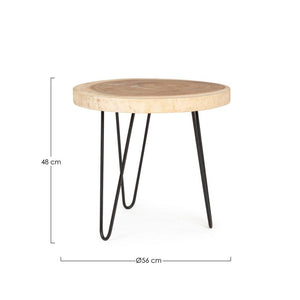 Set 2 Tavolini Legno Nero Industriale da Interno 56 cm - WOODSTOCK