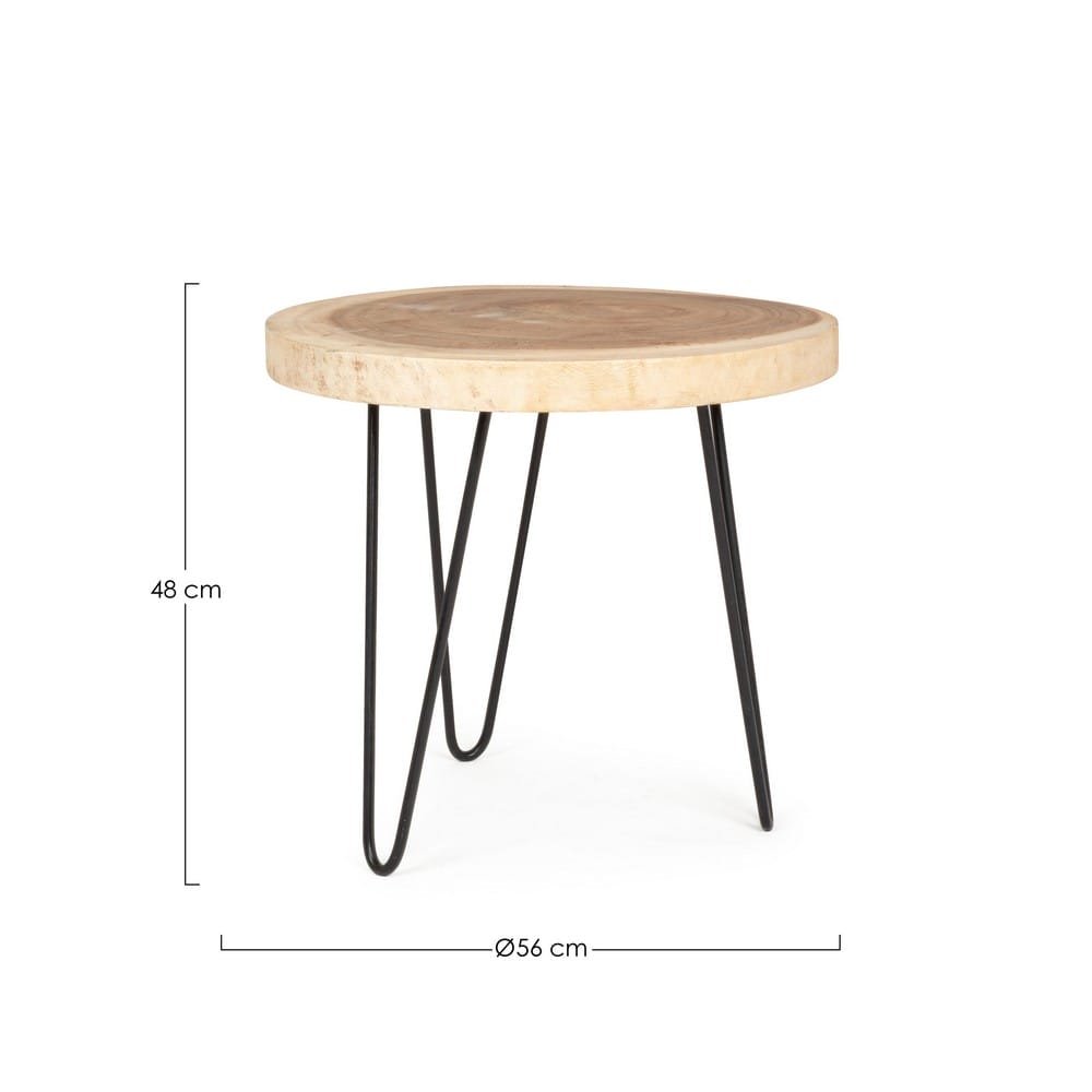 Set 2 Tavolini Legno Nero Industriale da Interno 56 cm - WOODSTOCK