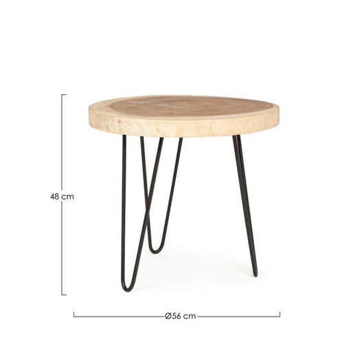 Set 2 Tavolini Legno Nero Industriale da Interno 56 cm - WOODSTOCK