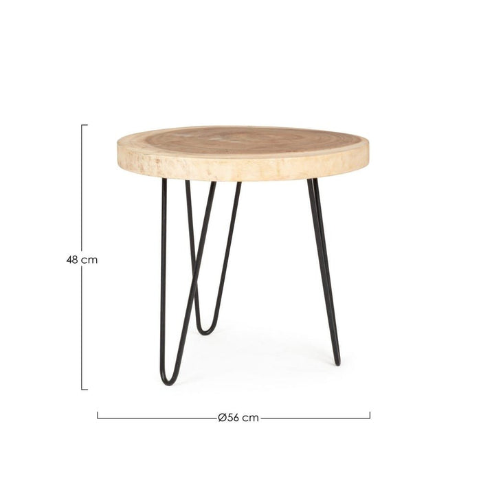Set 2 Tavolini Legno Nero Industriale da Interno 56 cm - WOODSTOCK