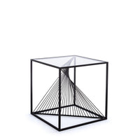 Tavolino in Vetro Nero Moderno da Interno 48x48 - WILLIAM
