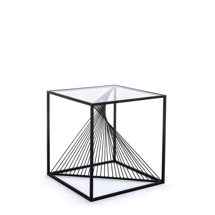 Tavolino in Vetro Nero Moderno da Interno 48x48 - WILLIAM