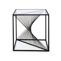 Tavolino in Vetro Nero Moderno da Interno 48x48 - WILLIAM