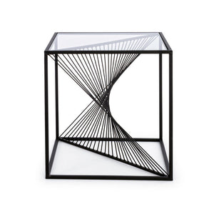 Tavolino in Vetro Nero Moderno da Interno 48x48 - WILLIAM