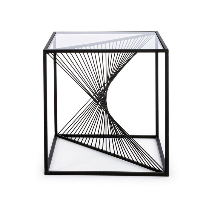 Tavolino in Vetro Nero Moderno da Interno 48x48 - WILLIAM