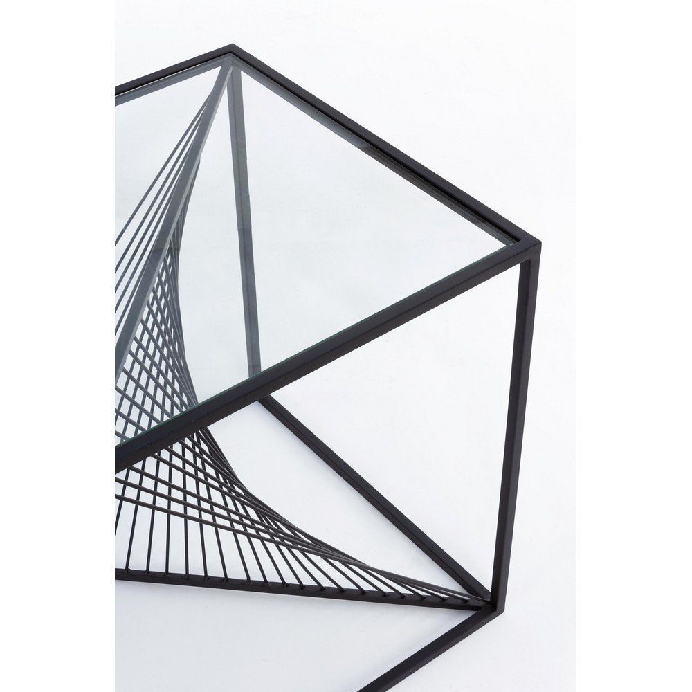 Tavolino in Vetro Nero Moderno da Interno 48x48 - WILLIAM