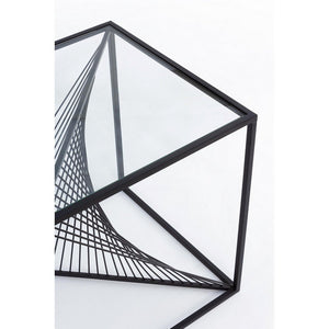 Tavolino in Vetro Nero Moderno da Interno 48x48 - WILLIAM