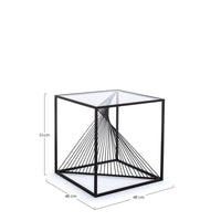 Tavolino in Vetro Nero Moderno da Interno 48x48 - WILLIAM