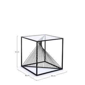 Tavolino in Vetro Nero Moderno da Interno 48x48 - WILLIAM