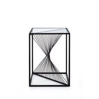 Tavolino Vetro Nero Industriale da Interno 40x40 cm - WILLIAM