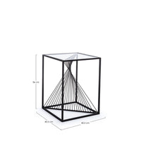 Tavolino Vetro Nero Industriale da Interno 40x40 cm - WILLIAM