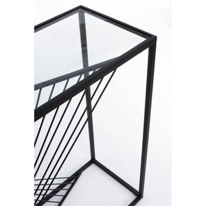 Consolle Vetro Nero Industriale da Interno 107x30 cm - WILLIAM