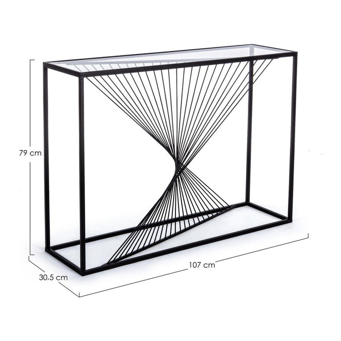 Consolle Vetro Nero Industriale da Interno 107x30 cm - WILLIAM