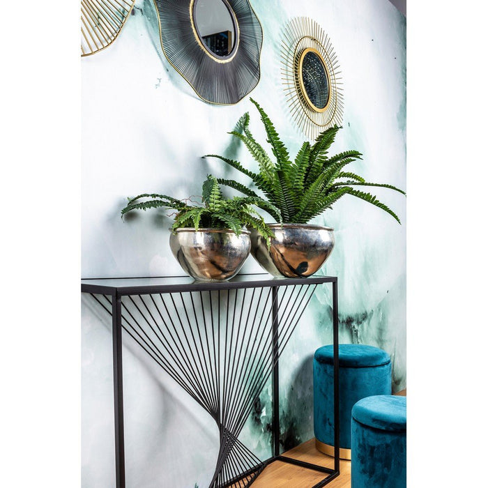 Consolle Vetro Nero Industriale da Interno 107x30 cm - WILLIAM