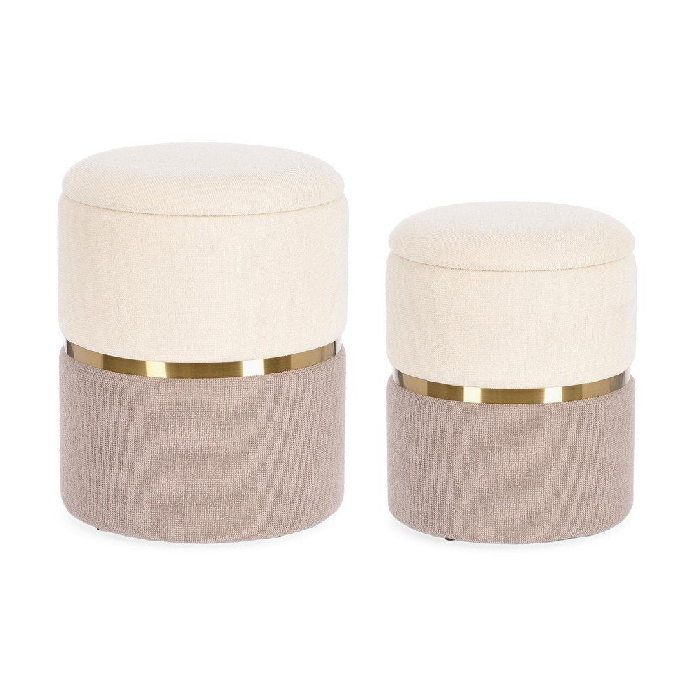 Pouf Contenitore Tessuto Grigio Moderno da Interno - WHITE Colore: Rosa