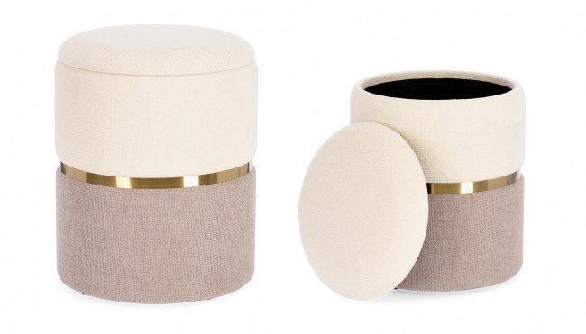 Pouf Contenitore Tessuto Grigio Moderno da Interno - WHITE Colore: Rosa