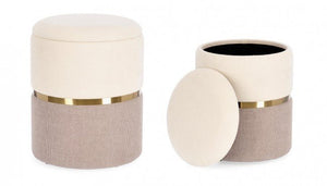 Pouf Contenitore Tessuto Grigio Moderno da Interno - WHITE Colore: Rosa