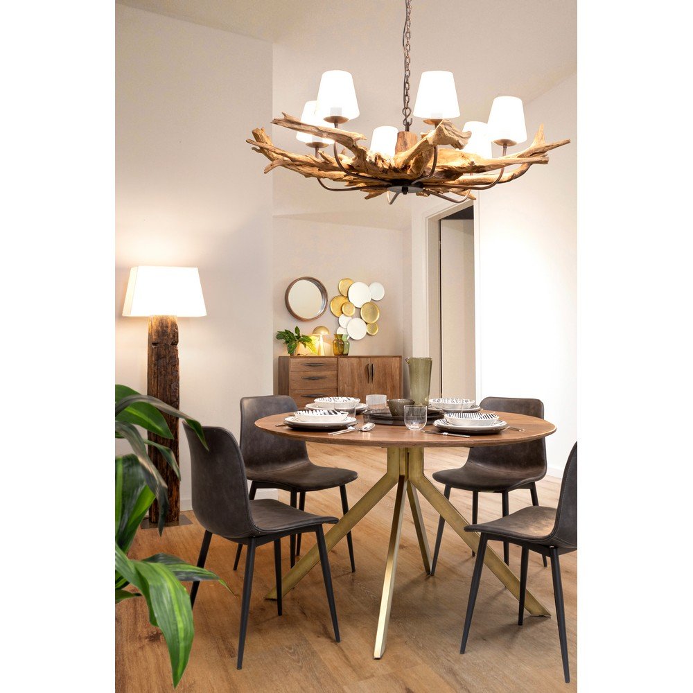 Specchio Legno Naturale Rustico da Parete 55 cm - WESLEY