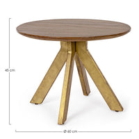 Tavolino Legno Marrone Industriale da Interno 60 cm - WESLEY