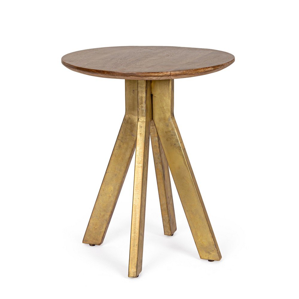 Tavolino Legno Marrone Industriale da Interno 50 cm - WESLEY