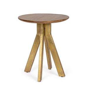 Tavolino Legno Marrone Industriale da Interno 50 cm - WESLEY