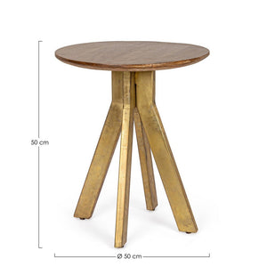 Tavolino Legno Marrone Industriale da Interno 50 cm - WESLEY