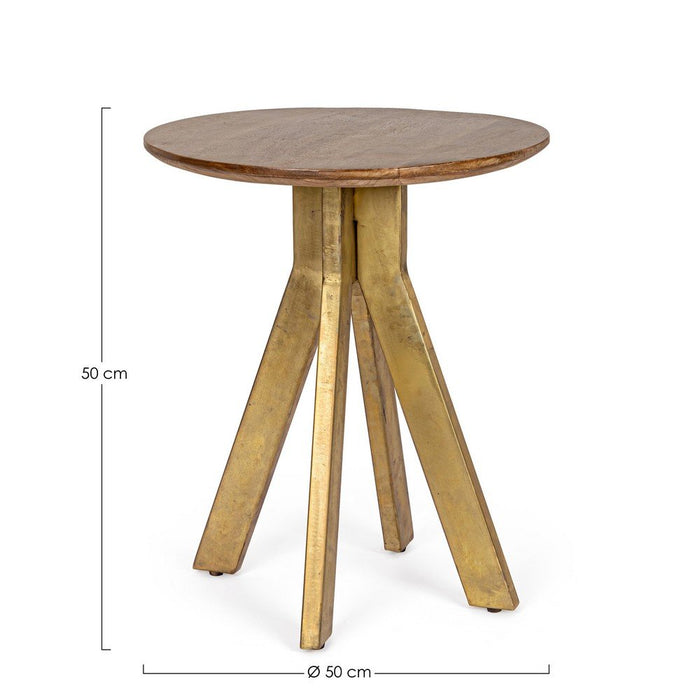 Tavolino Legno Marrone Industriale da Interno 50 cm - WESLEY