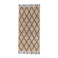 Set 2 Tappeti in Iuta Marrone Rustico da Interno 70x140 - WATSON Colore: Nero