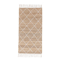 Set 2 Tappeti in Iuta Marrone Rustico da Interno 70x140 - WATSON Colore: Bianco