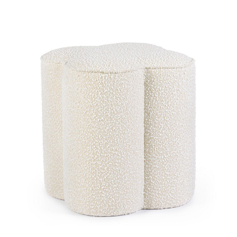Pouf in Bouclé Grigio Moderno da Interno - WALKER Colore: Marrone